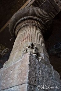 One of the pillars inside the main caves